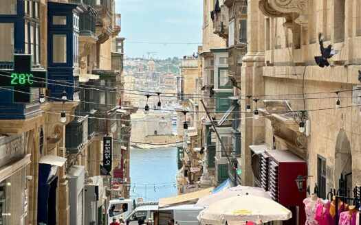 The charming steep streets of Malta